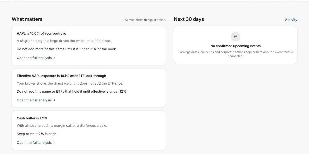 The What matters block on the Thaler overview, showing three findings.